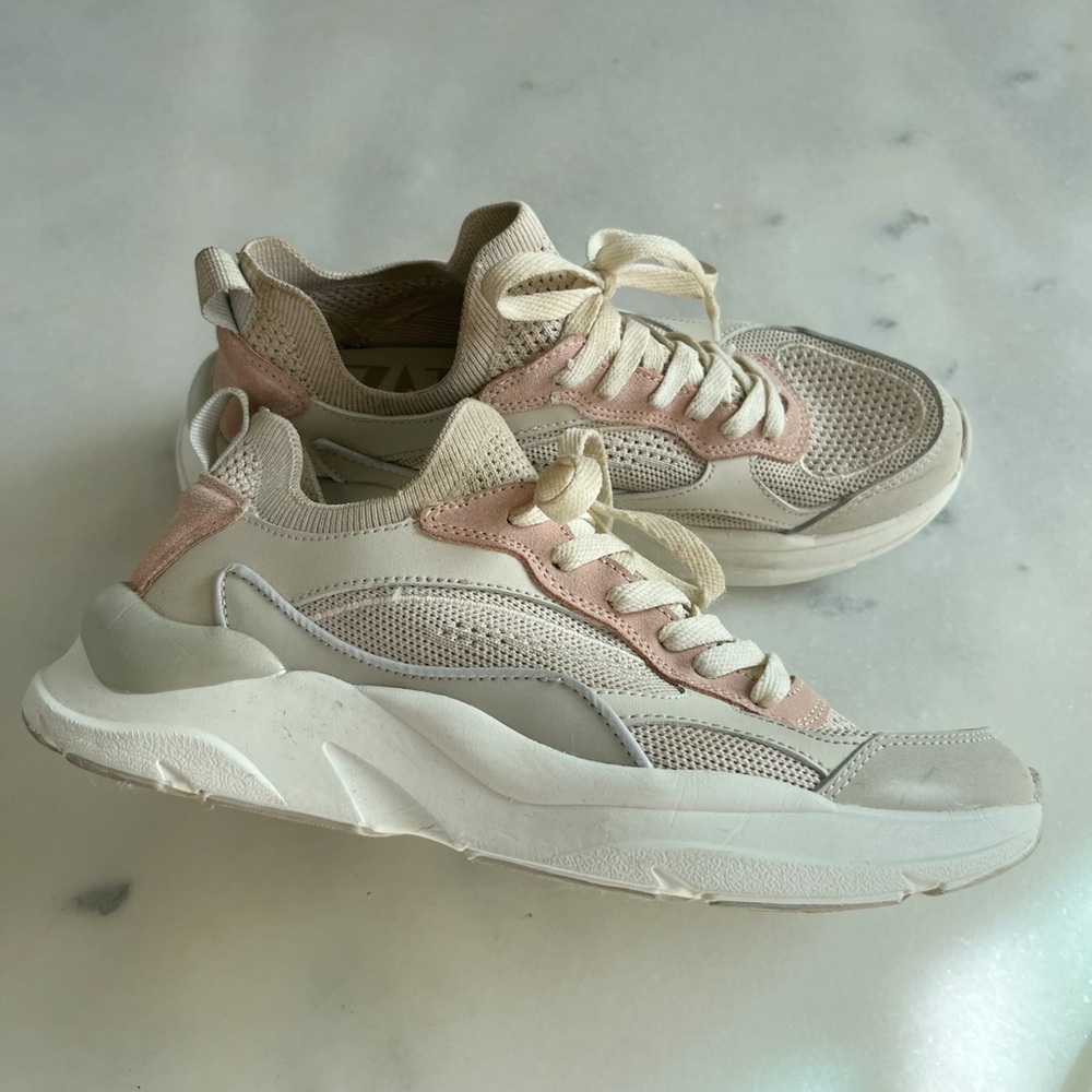 ZARA Women's 38 US 7.5 Beige and Pink Sneakers